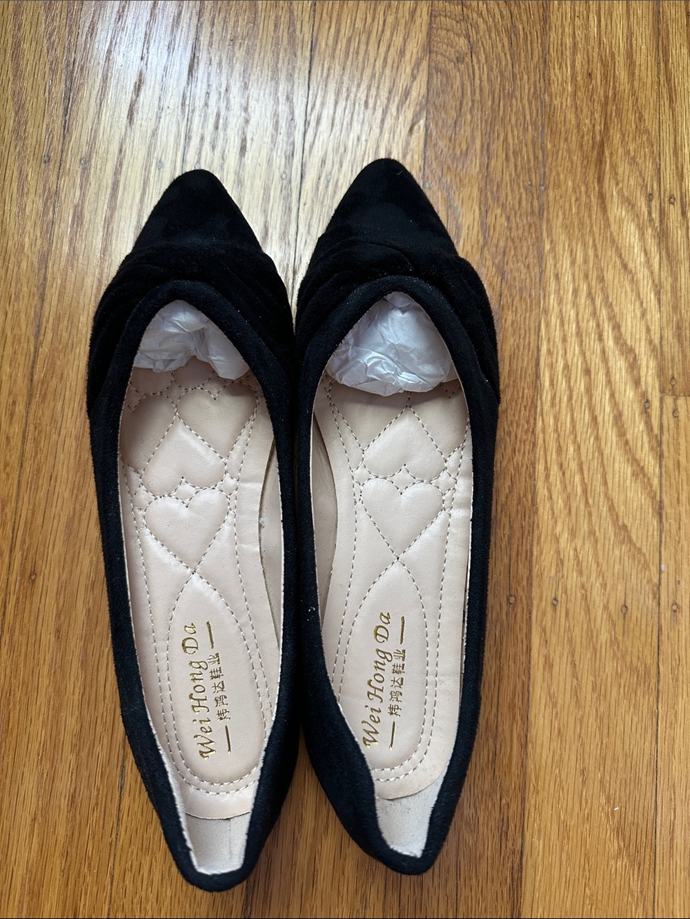 Black Pointed Toe Slip-On Flats